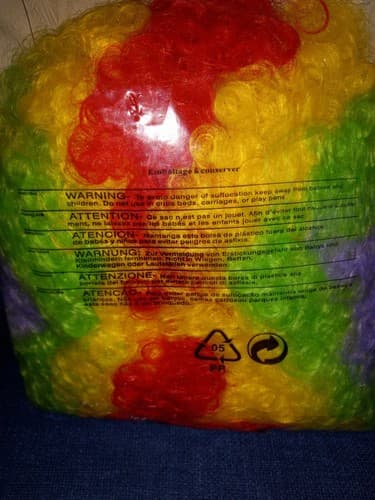 Clown Wig Circus Rainbow Curly Adult New!!! Cosplay Birthday Parties New - Thumbnail 3