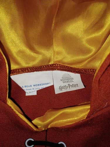 Build A Bear BABW Harry Potter Gryffindor Robe Red Yellow Pull Over Wizarding - Thumbnail 4
