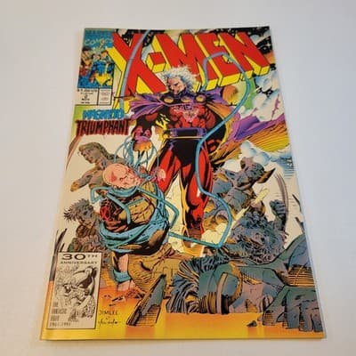 X-Men #2 Marvel Comics 1991 Magneto Triumphant Jim Lee Cover VF Comic Book - Thumbnail 2