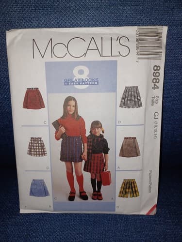 McCall’s 8984 Girls Skorts Pattern 10–14 Preppy 90s Retro School Uniform Uncut - Image 1