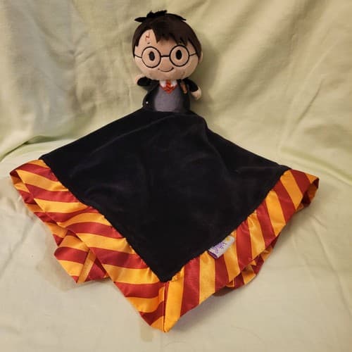 Harry Potter Plush Lovey Security Blanket Gryffindor Black Gold Red Satin Chibi - Thumbnail 4