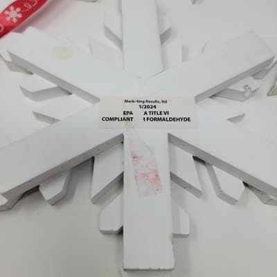 WOODEN SNOWFLAKE CHRISTMAS ORNAMENT White Rustic Farmhouse Holiday Decor 10x10x1 - Thumbnail 10