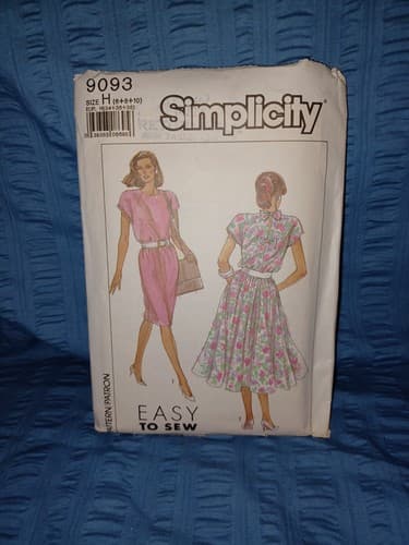 Simplicity 9093 Dress Pattern Sz 6–10 80s Cottagecore Bow Feminine Uncut OOP - Image 1