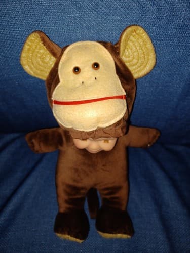 Dolly Pet Brown Monkey 9" Blue Eyes Smiling Baby Plush Kid Connection - Thumbnail 4