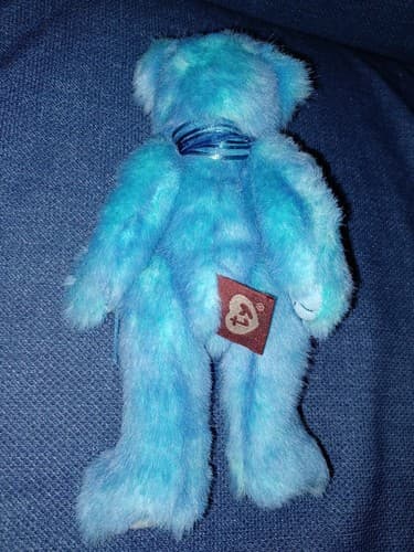 Ty Beanie Baby Azure Bear Blue Plush Stuffed Animal Toy Gift 8 Inch - Thumbnail 4