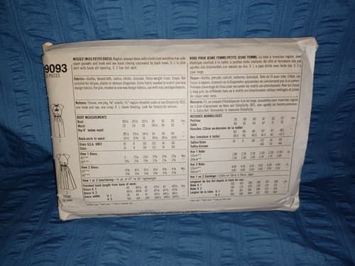Simplicity 9093 Dress Pattern Sz 6–10 80s Cottagecore Bow Feminine Uncut OOP - Thumbnail 2