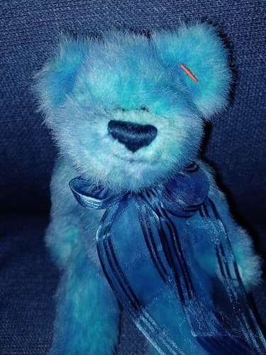 Ty Beanie Baby Azure Bear Blue Plush Stuffed Animal Toy Gift 8 Inch - Thumbnail 2