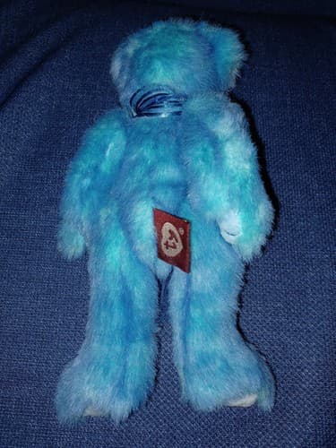Ty Beanie Baby Azure Bear Blue Plush Stuffed Animal Toy Gift 8 Inch - Thumbnail 3