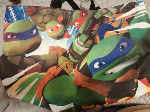 Tenage Mutant Ninja Turtles & Cars Tote Bag Dual Sided 22"×15" Excellent Condit - Image 1