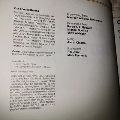 Sunset Home Improvement 2 Book Basic Plumbing & Wiring Illustrated 83 DIY Guides - Thumbnail 10