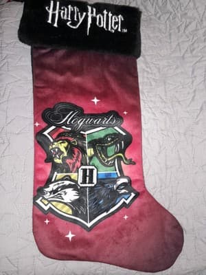 Harry Potter Hogwarts School Christmas stocking Fleece Faux Fur Embroidery - Thumbnail 2