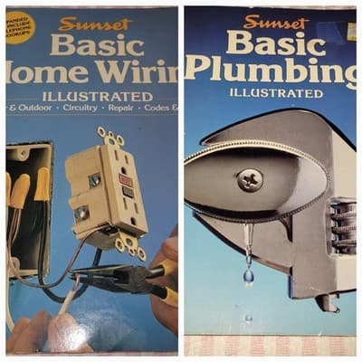 Sunset Home Improvement 2 Book Basic Plumbing & Wiring Illustrated 83 DIY Guides - Image 1