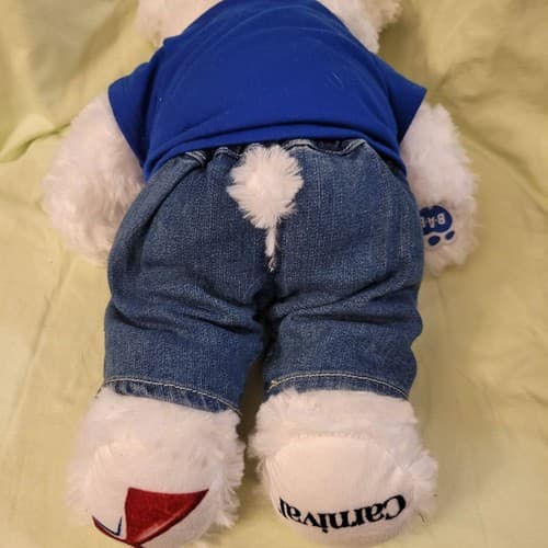 Carnival Cruise Build-A-Bear Plush Teddy Bear White 17" Blue Shirt Jeans Logo - Thumbnail 10