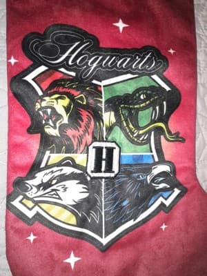 Harry Potter Hogwarts School Christmas stocking Fleece Faux Fur Embroidery - Thumbnail 3