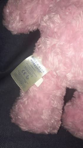 Build a Bear Pink Happy Hugs Swirl Fur Teddy Baby Plush 16” Heart Nose - Thumbnail 5