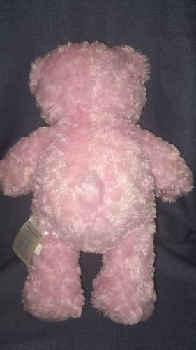 Build a Bear Pink Happy Hugs Swirl Fur Teddy Baby Plush 16” Heart Nose - Thumbnail 4