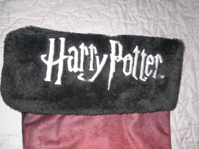 Harry Potter Hogwarts School Christmas stocking Fleece Faux Fur Embroidery - Thumbnail 4