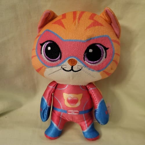 Disney SuperKitties Ginny Orange Cat Plush Just Play 8" Pink Superhero Outfit - Thumbnail 2