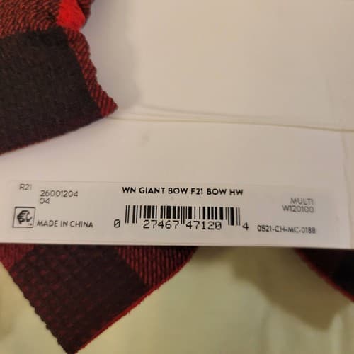 Red Black Buffalo Plaid Giant Hair Bow WN F21 Forever 21 Headwear Accessory - Thumbnail 4