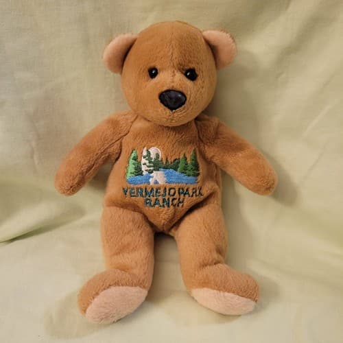 Mary Meyer Plush Brown Teddy Bear 8" Vermelodan Ranch Embroidered Souvenir - Image 1