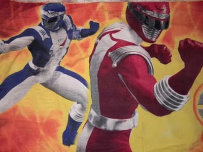 Disney Store Power Rangers Red White & Blue 30" X 56" Beach Towel Bright Colors - Thumbnail 3