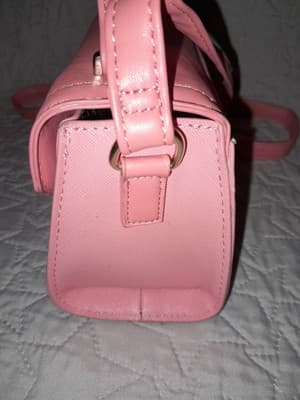 Olivia & Kate New York Mini Clutch Purse Salmon Pink 7" Clutch Crossbody EUC - Thumbnail 5