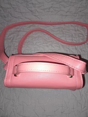 Olivia & Kate New York Mini Clutch Purse Salmon Pink 7" Clutch Crossbody EUC - Thumbnail 4