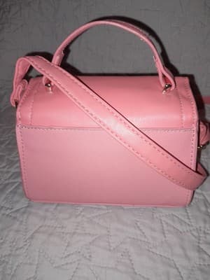 Olivia & Kate New York Mini Clutch Purse Salmon Pink 7" Clutch Crossbody EUC - Thumbnail 6