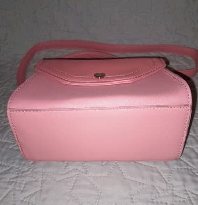 Olivia & Kate New York Mini Clutch Purse Salmon Pink 7" Clutch Crossbody EUC - Thumbnail 3