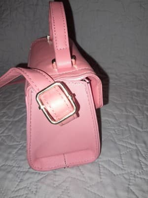 Olivia & Kate New York Mini Clutch Purse Salmon Pink 7" Clutch Crossbody EUC - Thumbnail 7