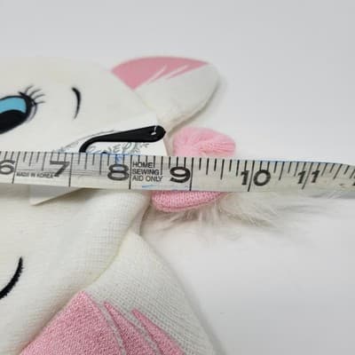 DISNEY MARIE Aristocats Beanie Hat White Pink Bow Knit Cat Ears Womens OS NWT - Thumbnail 7