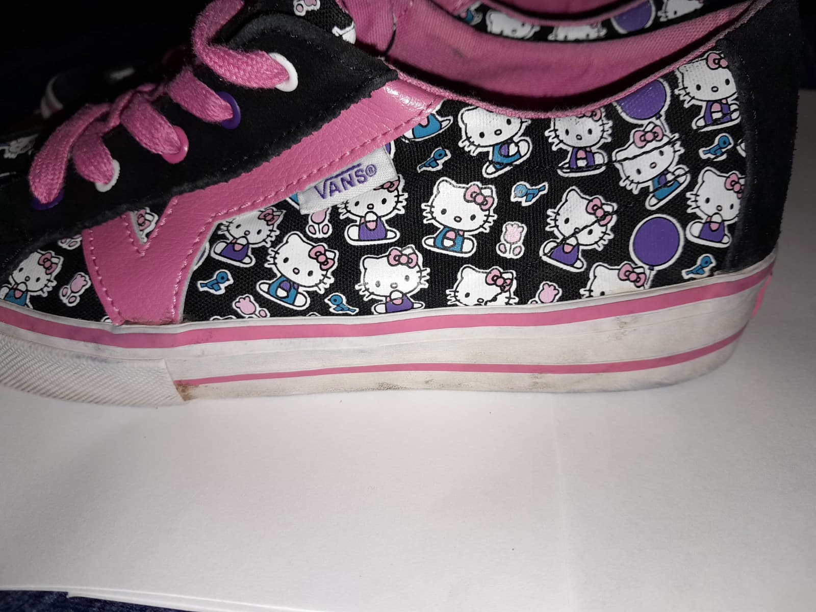 Hello Kitty Shoes Sz 3.5 HTF Vans Kids Tory Kitty Girls Lace Up Canvas Sneakers - Thumbnail 8