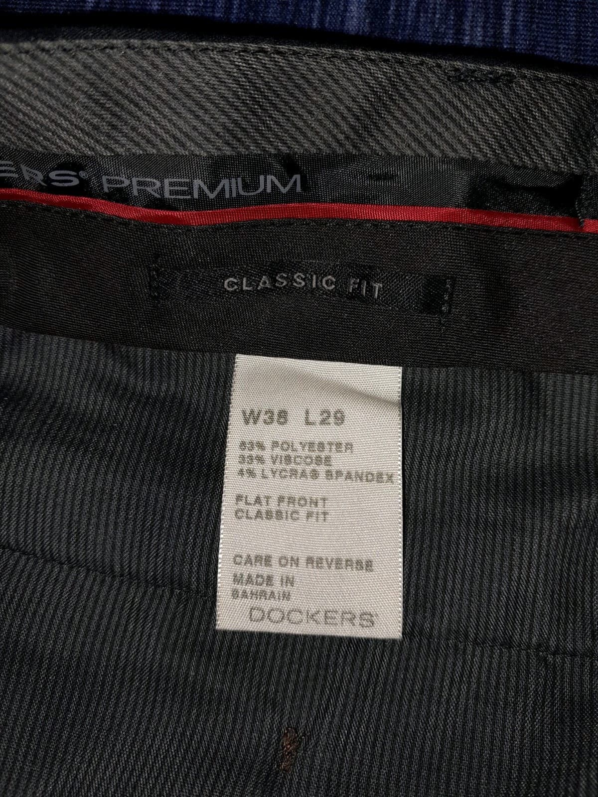 Dockers Premium Classic Fit Pants 38x29 (39.5"x29") Flat Blue Polyester Blend - Thumbnail 11