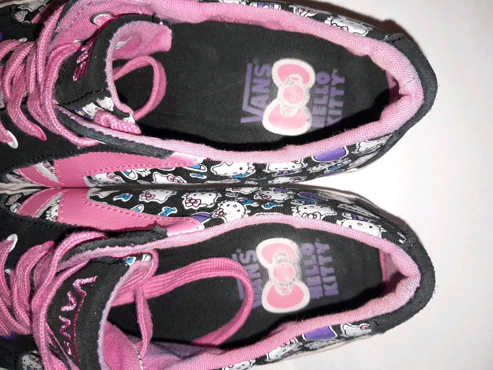 Hello Kitty Shoes Sz 3.5 HTF Vans Kids Tory Kitty Girls Lace Up Canvas Sneakers - Thumbnail 6
