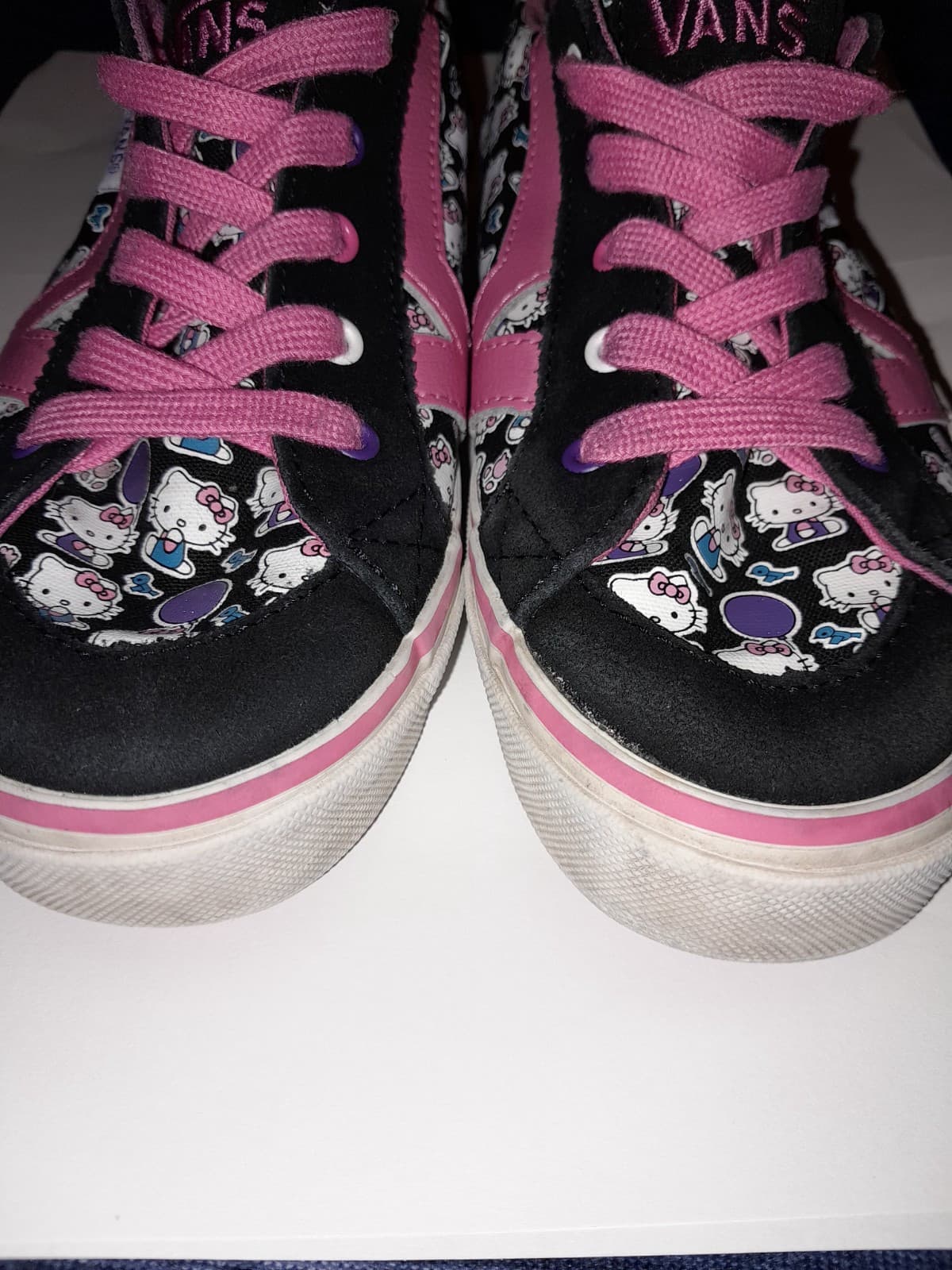 Hello Kitty Shoes Sz 3.5 HTF Vans Kids Tory Kitty Girls Lace Up Canvas Sneakers - Thumbnail 10