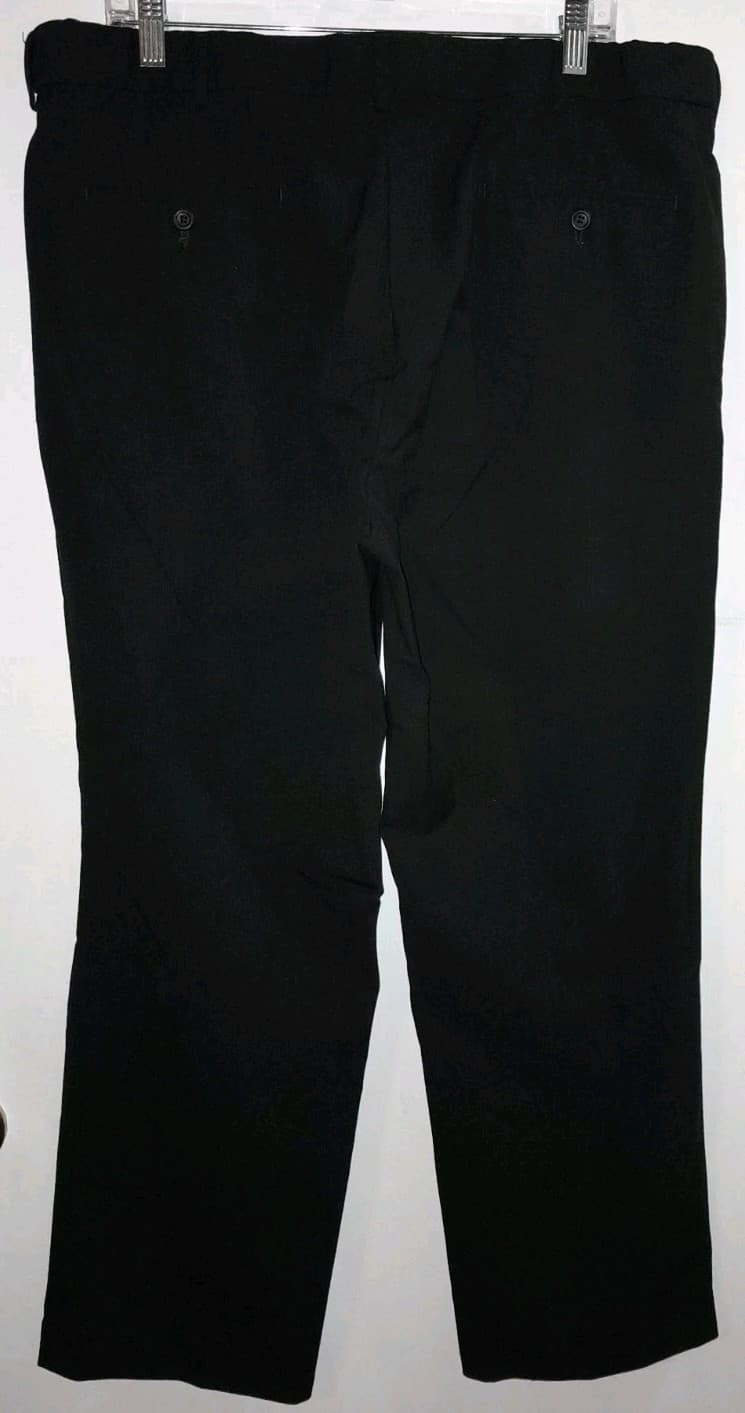 Dockers Premium Classic Fit Pants 38x29 (38x30) Flat Front Polyester Blend Black - Thumbnail 4