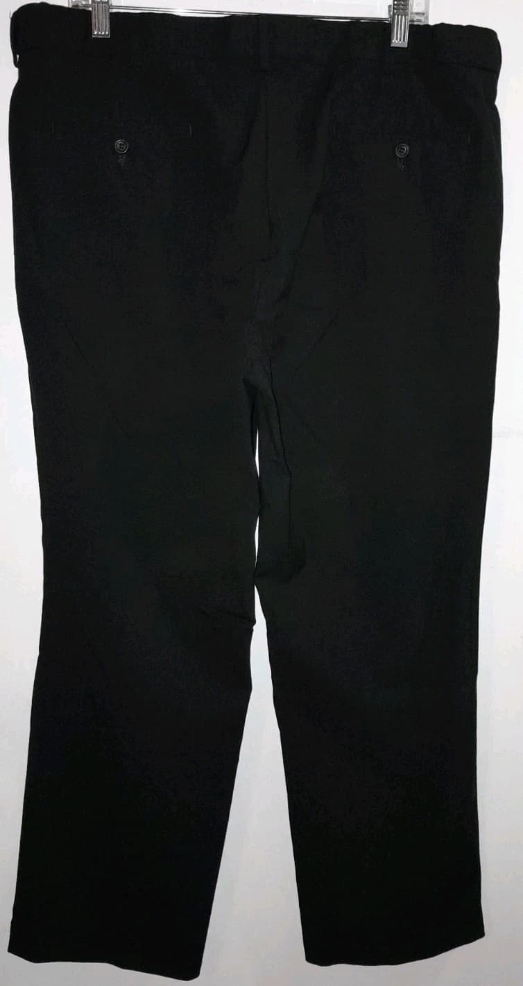 Dockers Premium Classic Fit Pants 38x29 (38x30) Flat Front Polyester Blend Black - Thumbnail 3