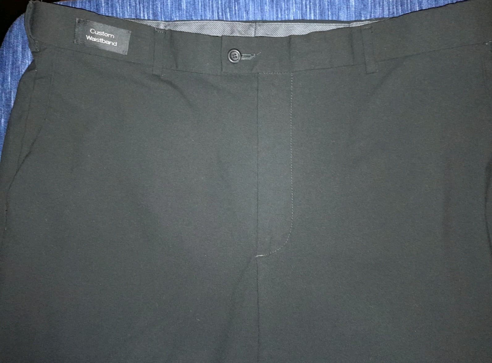 Dockers Premium Classic Fit Pants 38x29 (38x30) Flat Front Polyester Blend Black - Thumbnail 2