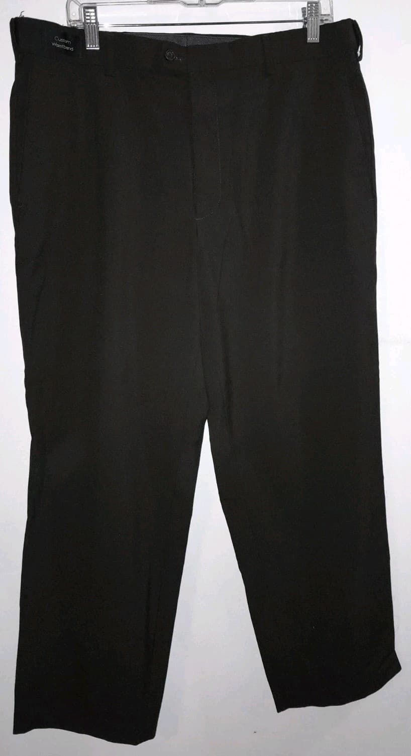 Dockers Premium Classic Fit Pants 38x32 (Act 38"x28") Flat Front Polyester Gray - Image 1