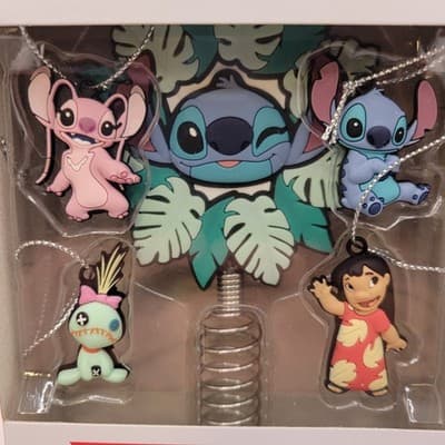 Hallmark Disney Stitch Mini Ornament Set w/ Tree Topper 5pc Christmas Decor NIB - Image 1