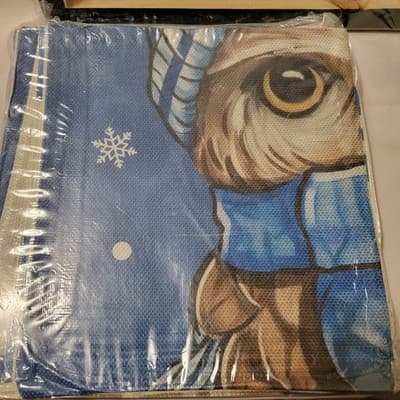 Warm Winter Wishes Snowy Owl Decorative Throw 20" x 20" Pack of 4 Winter Owl New - Thumbnail 2
