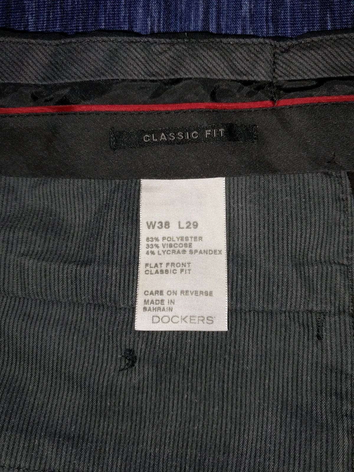 Dockers Premium Classic Fit Pants 38x29 (38x30) Flat Front Polyester Blend Black - Thumbnail 8