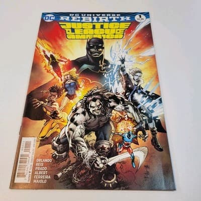 Justice League of America #1 2017 Team Cover DC Rebirth Orlando Reis - Image 1