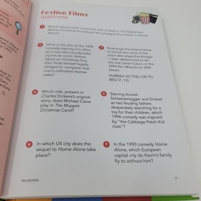 Explore 90's Trivia Quiz Pop Culture Trivia Question Book Challenge Hardcover - Thumbnail 6