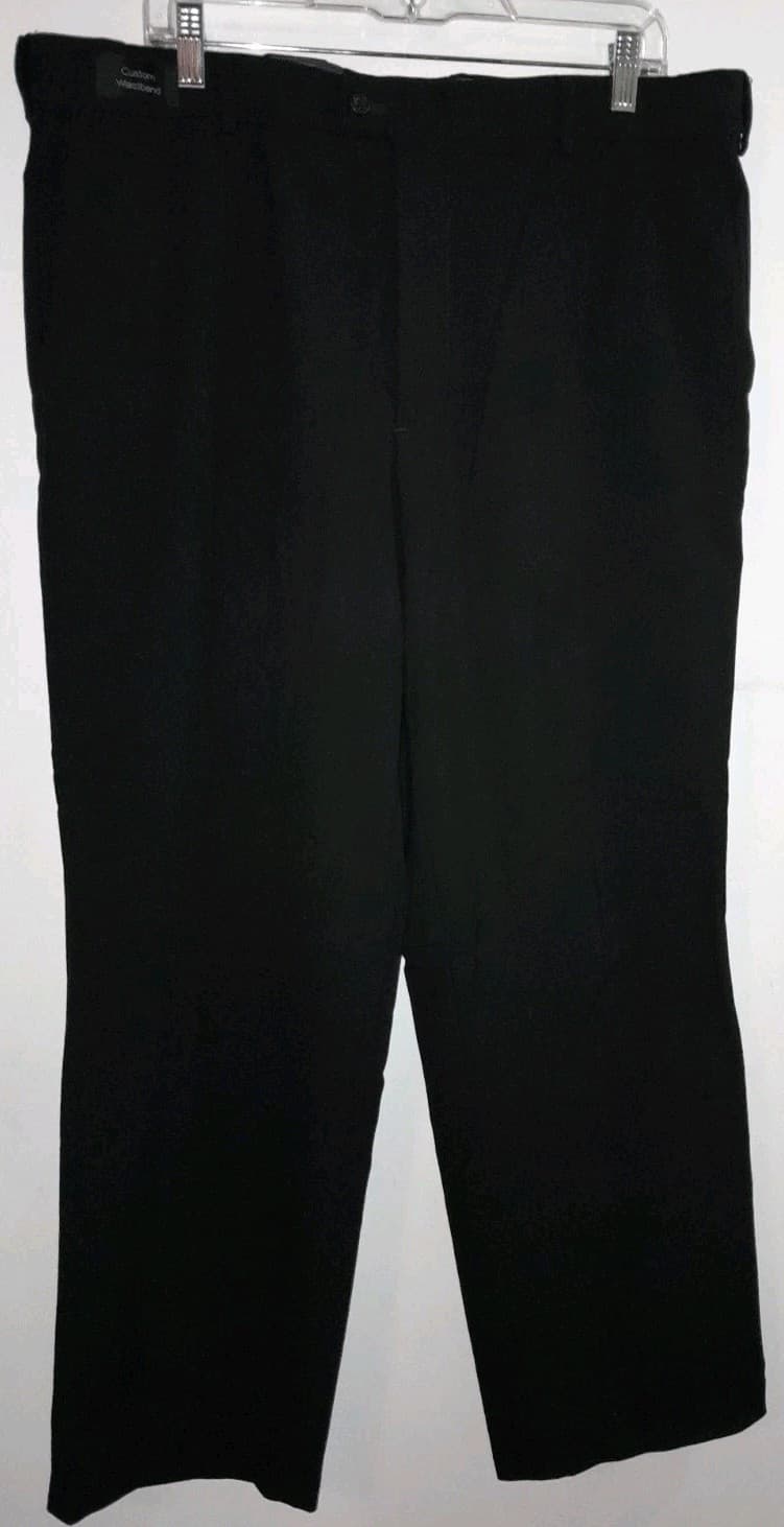 Dockers Premium Classic Fit Pants 38x29 (38x30) Flat Front Polyester Blend Black - Thumbnail 9