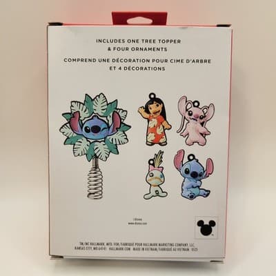 Hallmark Disney Stitch Mini Ornament Set w/ Tree Topper 5pc Christmas Decor NIB - Thumbnail 4