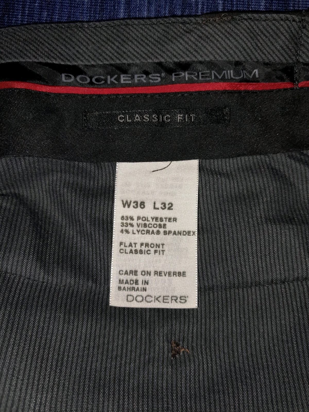Dockers Premium Classic Fit Pants 38x32 (Act 38"x28") Flat Front Polyester Gray - Thumbnail 10