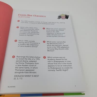 Explore 90's Trivia Quiz Pop Culture Trivia Question Book Challenge Hardcover - Thumbnail 5