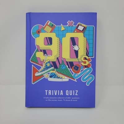 Explore 90's Trivia Quiz Pop Culture Trivia Question Book Challenge Hardcover - Thumbnail 2
