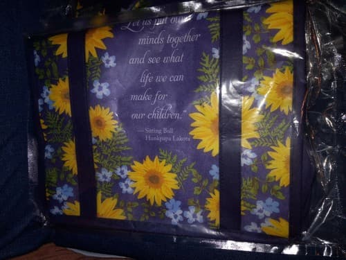 Sunflowers "Let us put our minds Together Reusable Shopping Bag Set Of 2 - Thumbnail 4